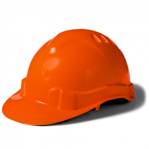 Oranje veiligheidshelm voldoet aan EN397 norm.