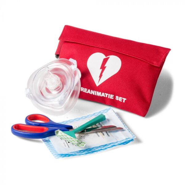 AED reanimatieset die wordt geleverd bij Debitech lifeline AED.