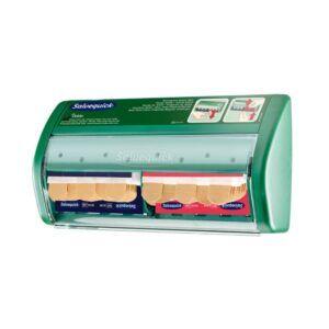 Pleiserautomaat met zowel textiel pleisters als waterafstotende pleisters.