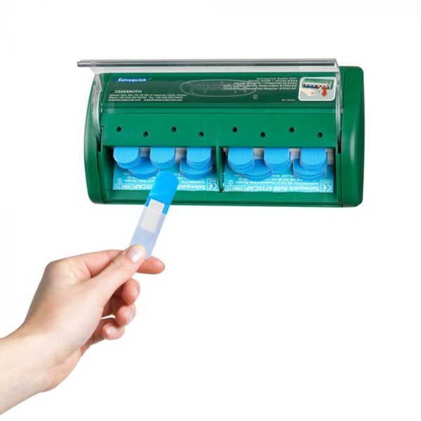 Detectie pleister automaat waar een detectie pleister uit wordt getrokken.