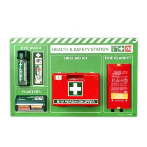 Met het health and safety station heb je alle veiligheidsmiddelen altijd binnen handbereik.